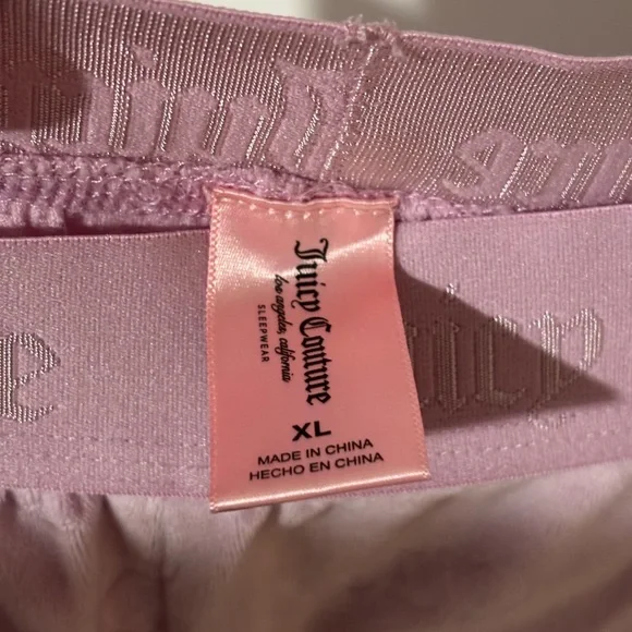 RARE XL Juicy Couture pink suit cropped hoodie joggers pajamas sweatsuit baggy - Picture 10 of 13